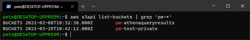 AWS S3 API List Buckets