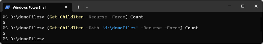 PowerShell Count Files in Folder