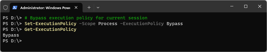 PowerShell Set Execution Policy ByPass