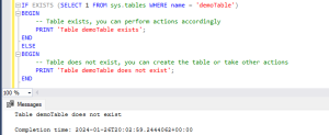 Using DROP TABLE IF EXISTS in SQL Server - DBASco