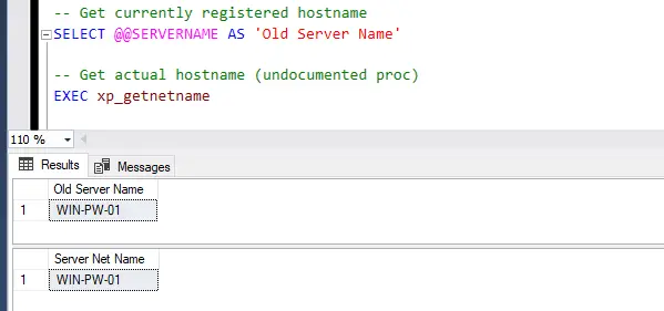 SQL Server Hostname Change Verification