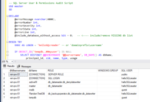 SQL Server Script: User Permissions Audit - DBASco