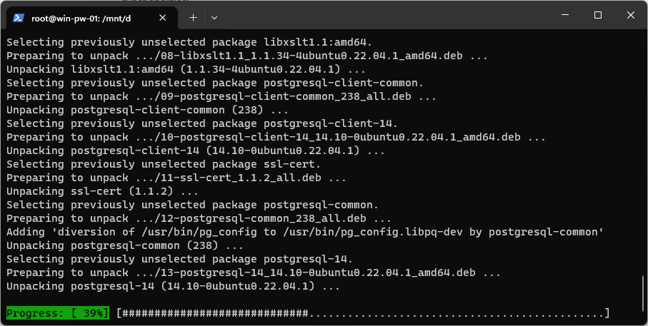 WSL Ubuntu Install Postgres