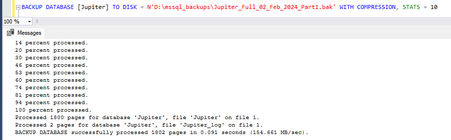Backup Database SQL Server Command