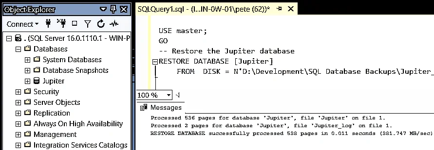 How to Restore a Database in SQL Server