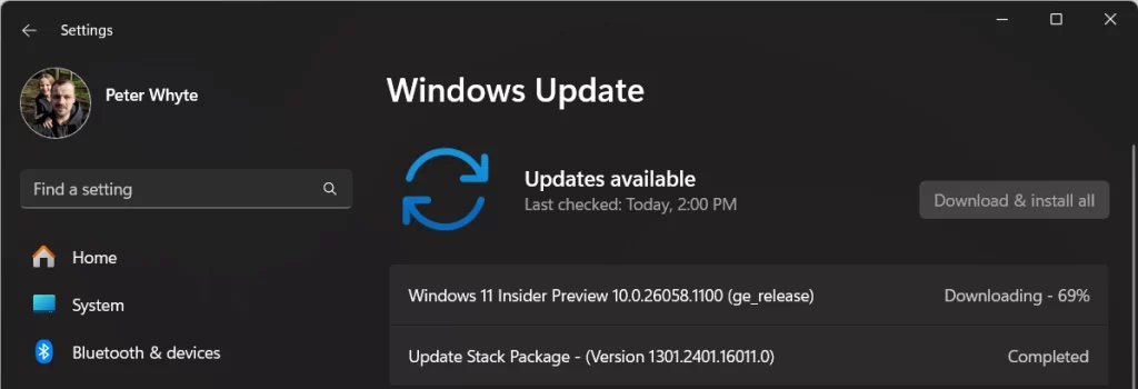 Windows Update 10.0.26058